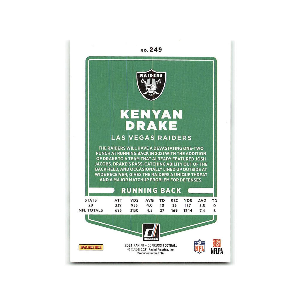 Kenyan Drake 2021 Donruss #249 Las Vegas Raiders Football Card NM