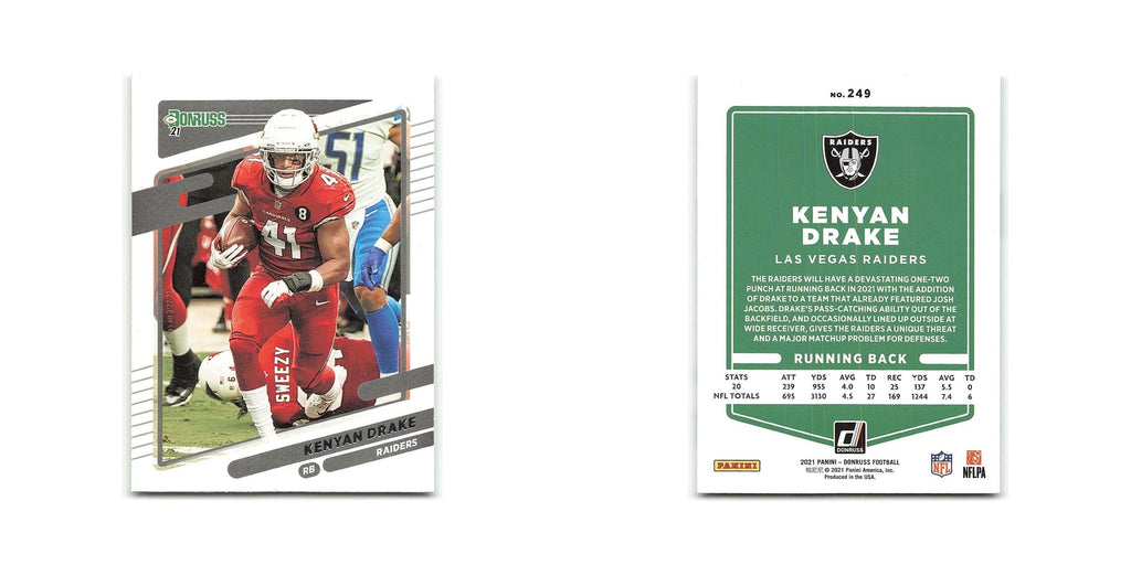 Kenyan Drake 2021 Donruss #249 Las Vegas Raiders Football Card NM