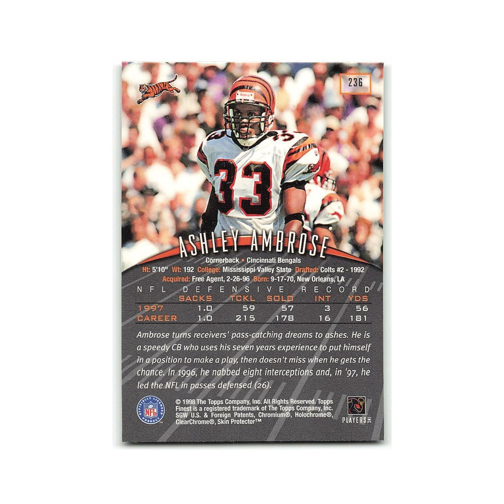 Ashley Ambrose 1998 Topps Finest w Coating #236 Cincinnati Bengals NM