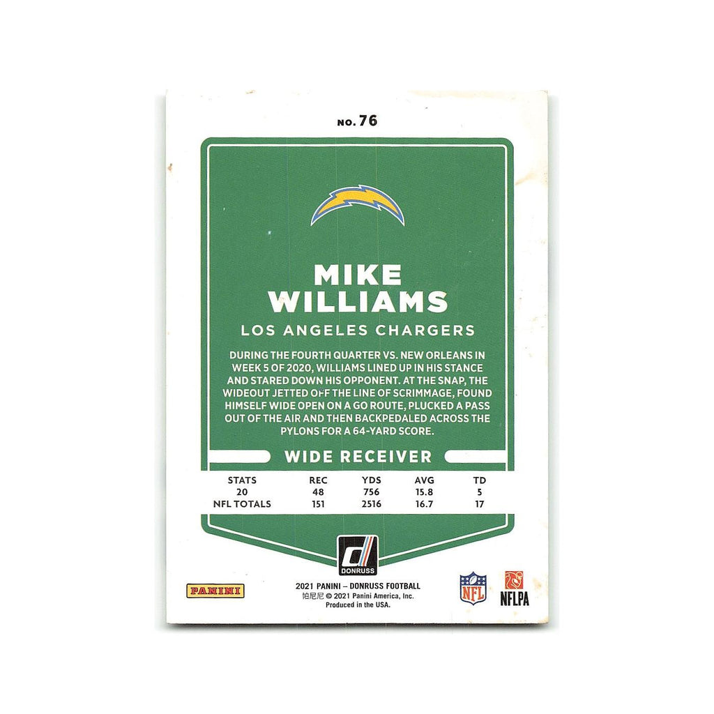 Mike Williams 2021 Donruss #76 Los Angeles Chargers Football Card NM