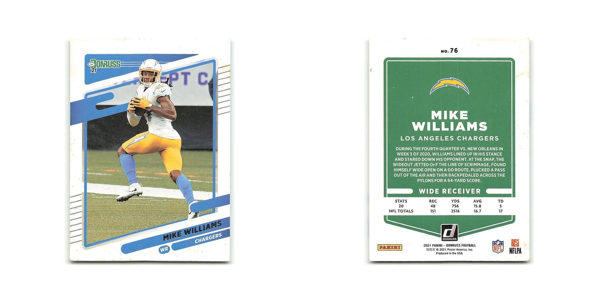 Mike Williams 2021 Donruss #76 Los Angeles Chargers Football Card NM