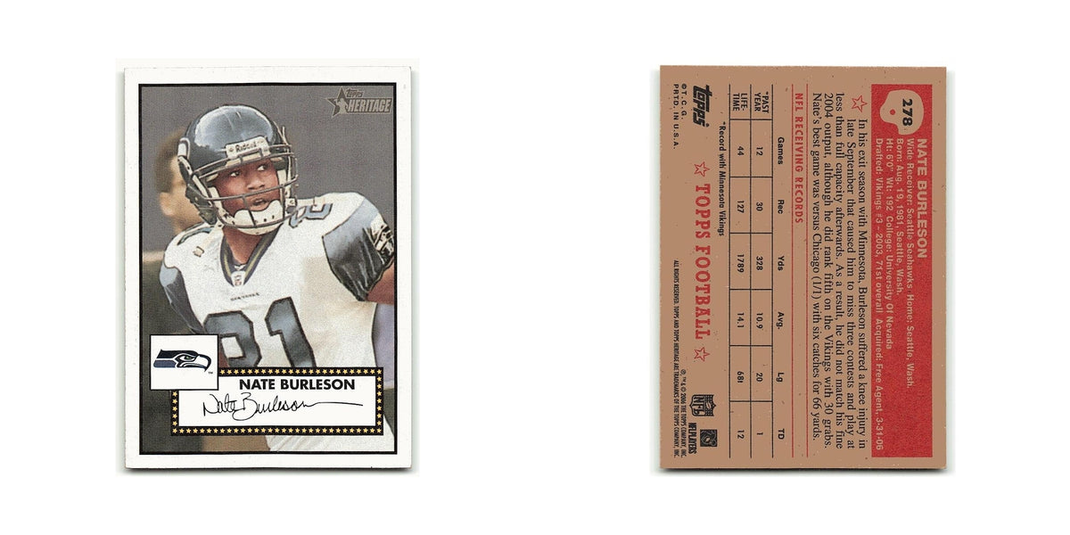Nate Burleson 2006 Topps Heritage #278 Seattle Seahawks Football Card NM