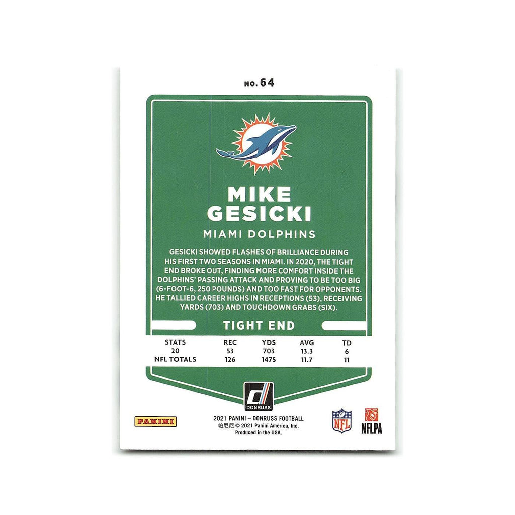 Mike Gesicki 2021 Donruss #64 Miami Dolphins Football Card NM