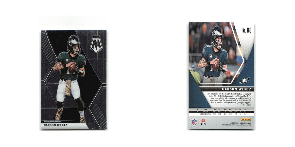 Carson Wentz 2020 Panini Mosaic #160 Philadelphia Eagles Football Card NM