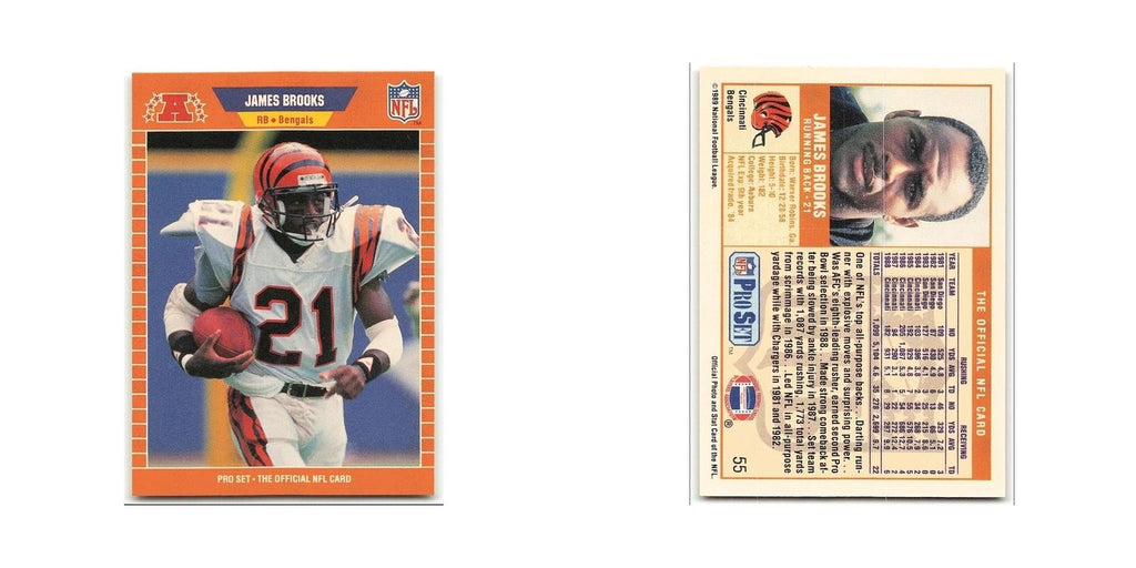 James Brooks 1989 Pro Set #55 Cincinnati Bengals Football Card NM