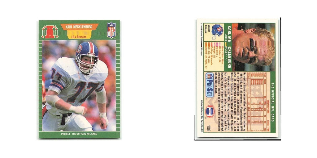 Karl Mecklenburg 1989 Pro Set #108 Denver Broncos Football Card NM