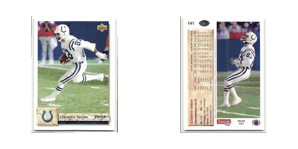 Clarence Verdin 1992 Upper Deck #141 Indianapolis Colts Football Card NM