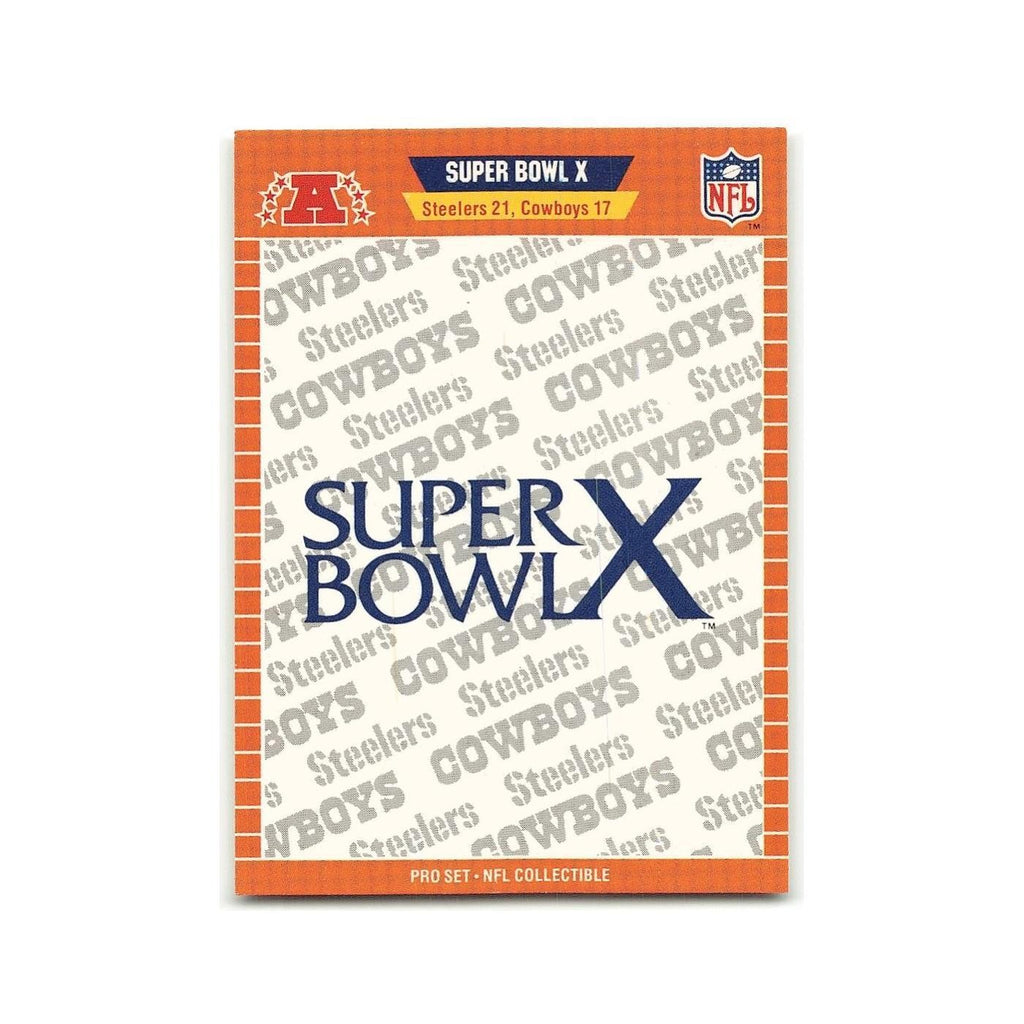 Super Bowl X 1989 Pro Set #X Pittsburgh Steelers Football Card NM