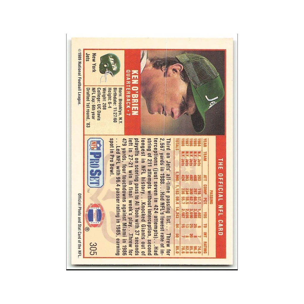 Ken O'Brien 1989 Pro Set #305 New York Jets Football Card NM