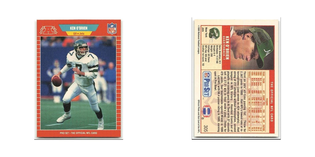 Ken O'Brien 1989 Pro Set #305 New York Jets Football Card NM