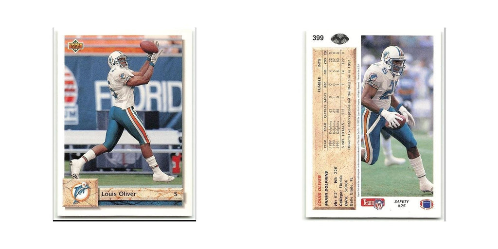 Louis Oliver 1992 Upper Deck #399 Miami Dolphins Football Card NM