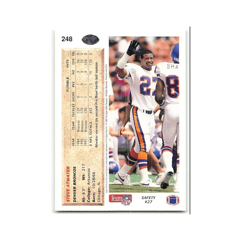 Steve Atwater 1992 Upper Deck #248 Denver Broncos Football Card NM