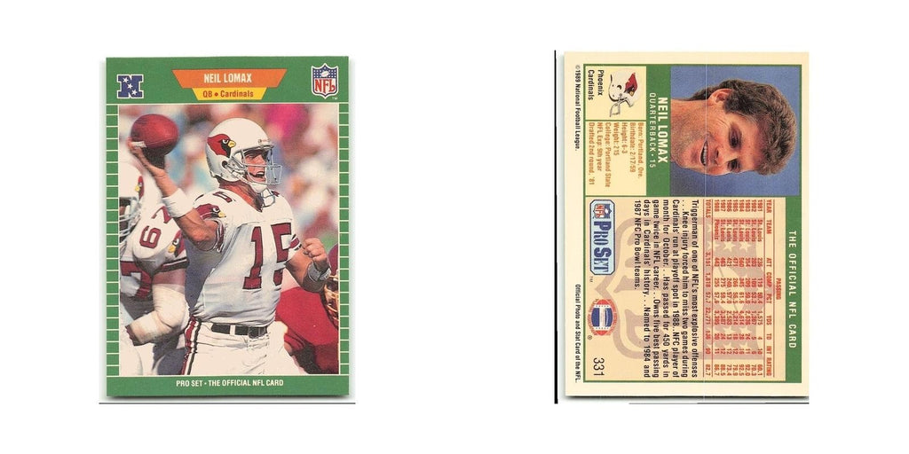 Neil Lomax 1989 Pro Set #331 Phoenix Cardinals Football Card NM