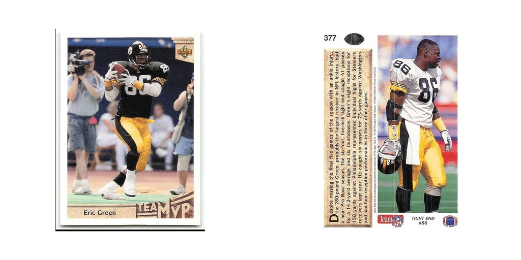 Eric Green 1992 Upper Deck #377 Pittsburgh Steelers Football Card NM