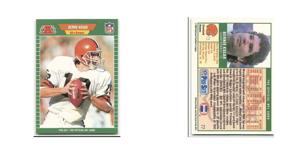 Bernie Kosar 1989 Pro Set #77 Cleveland Browns Football Card NM
