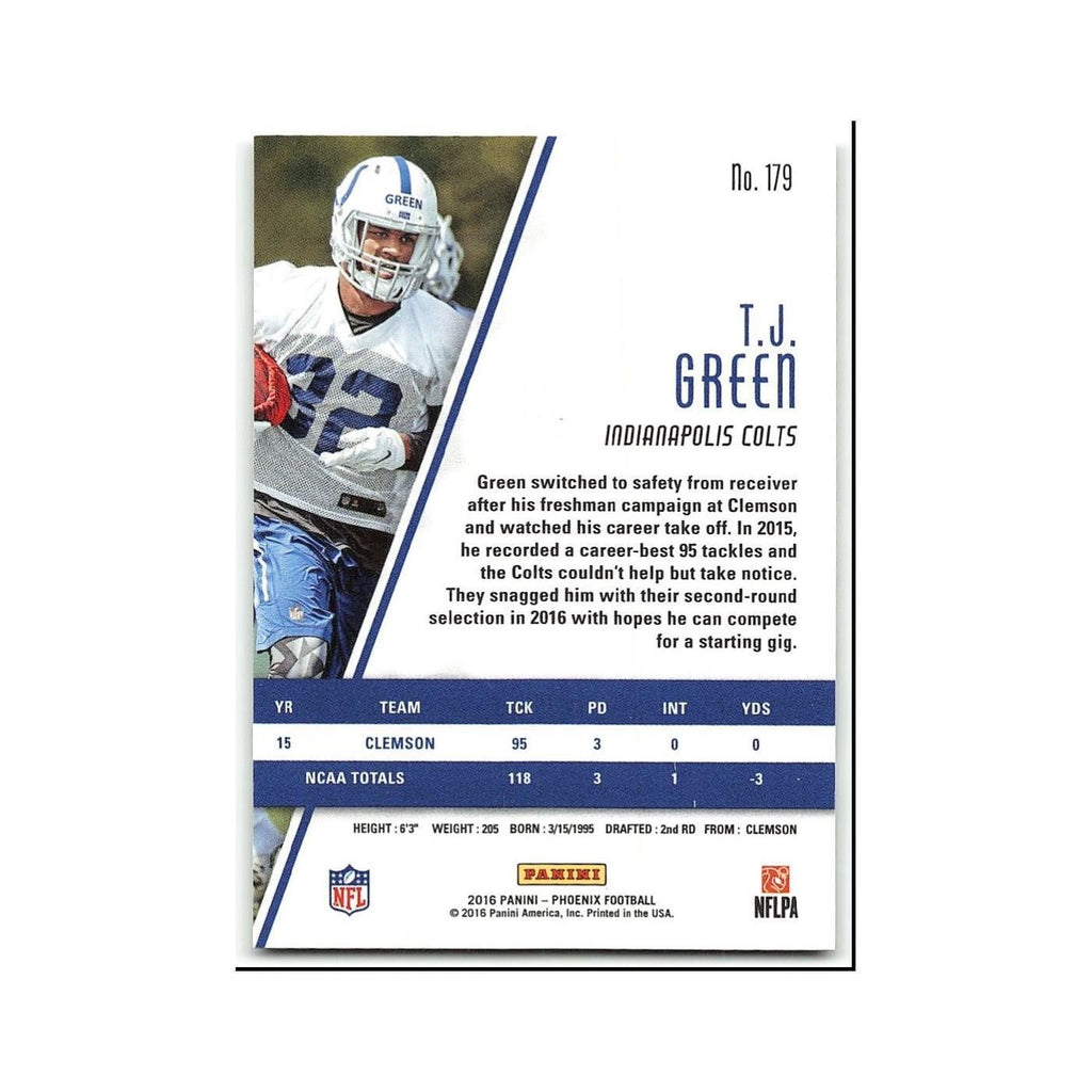 T.J. Green Rookie 2016 Panini Phoenix #179 Indianapolis Colts Football Card NM