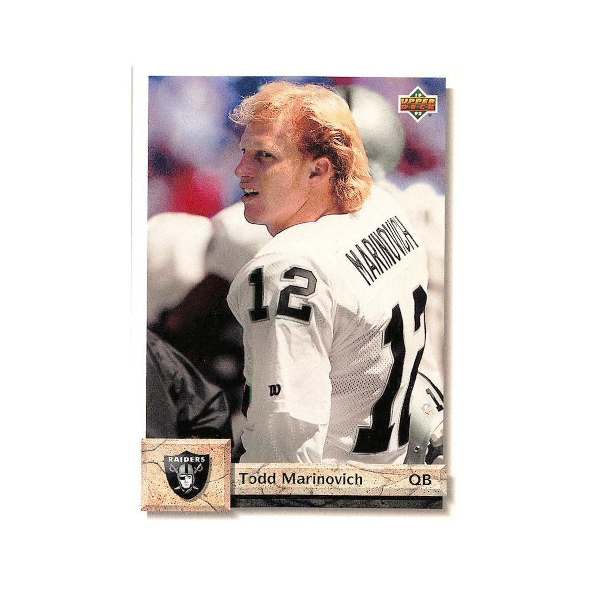 Todd Marinovich 1992 Upper Deck #255 Los Angeles Raiders Football Card NM