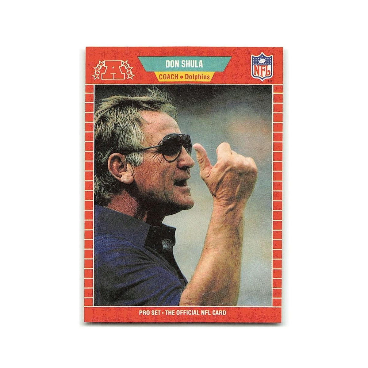 Don Shula 1989 Pro Set #225 Miami Dolphins Football Card NM