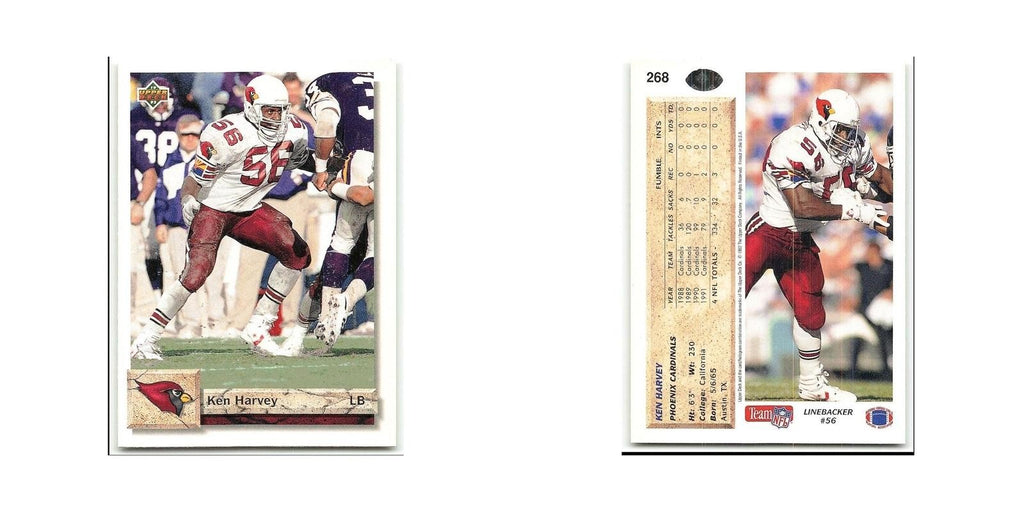 Ken Harvey 1992 Upper Deck #268 Phoenix Cardinals Football Card NM