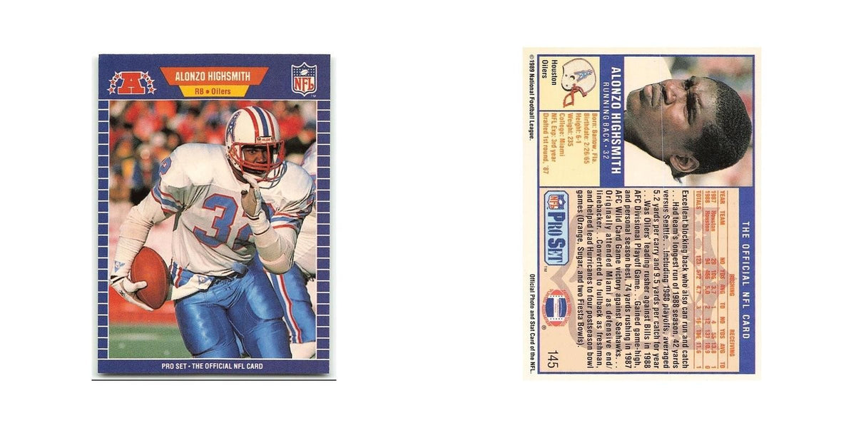 Alonzo Highsmith 1989 Pro Set #145 Houston Oilers Football Card NM