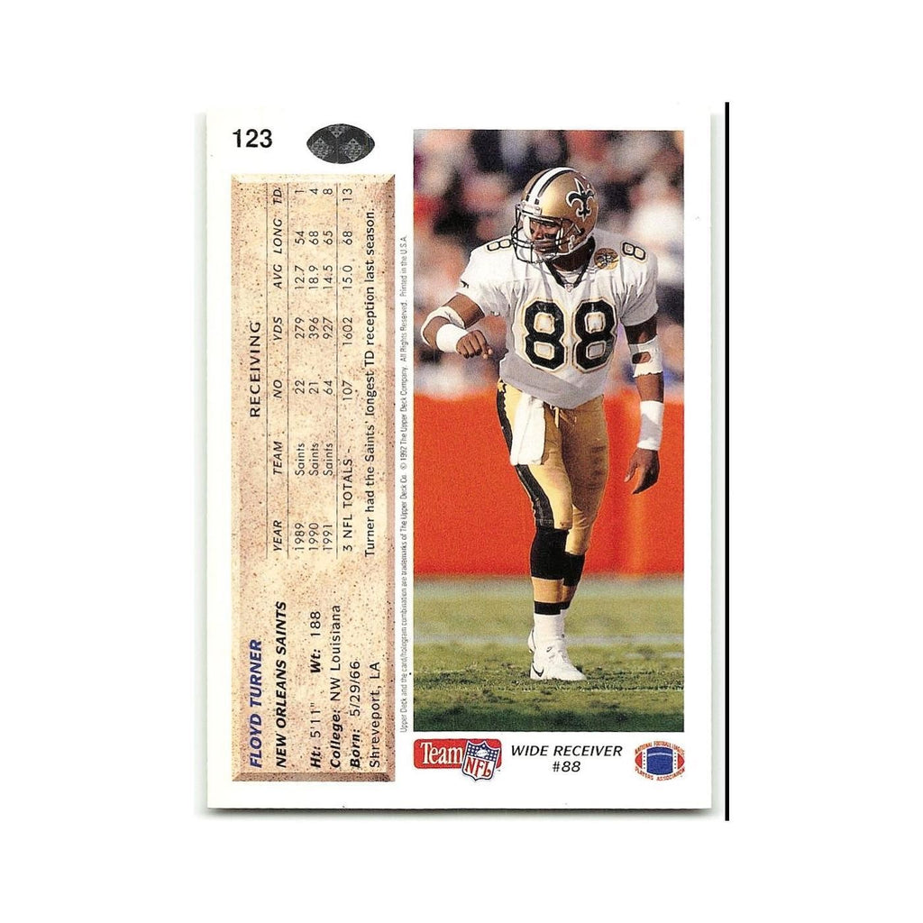 Floyd Turner 1992 Upper Deck #123 New Orleans Saints Football Card NM