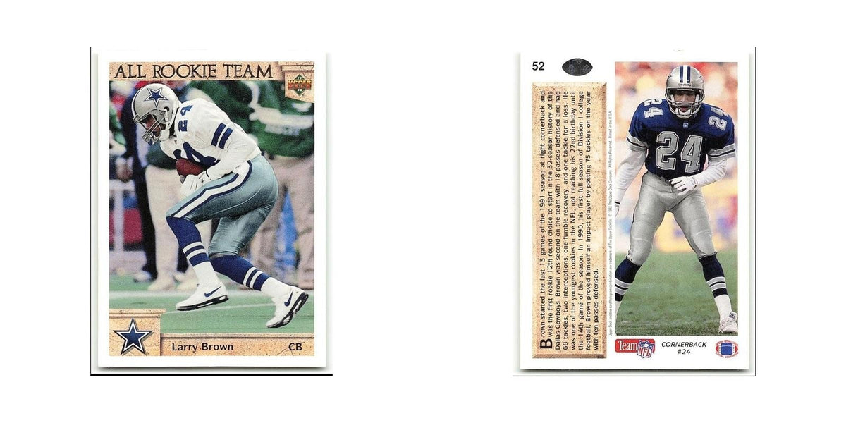 Larry Brown 1992 Upper Deck #52 Dallas Cowboys Football Card NM