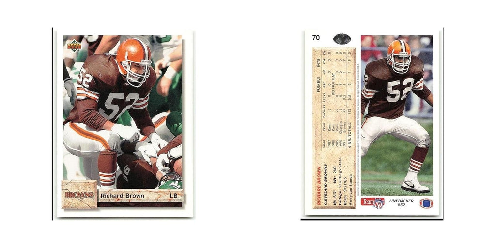 Richard Brown 1992 Upper Deck #70 Cleveland Browns Football Card NM
