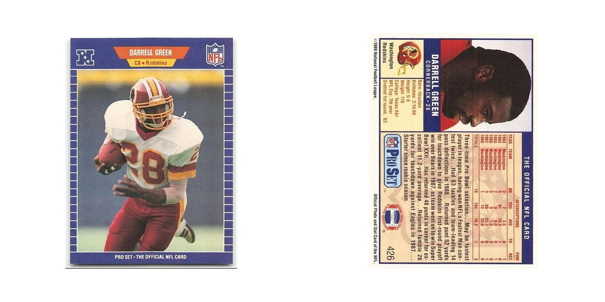 Darrell Green 1989 Pro Set #426 Washington Redskins Football Card NM