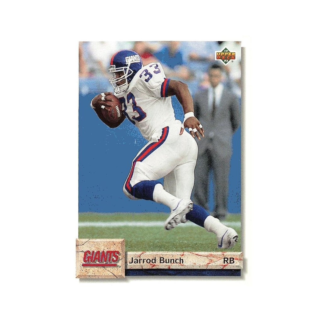 Jarrod Bunch 1992 Upper Deck #67 New York Giants Football Card NM