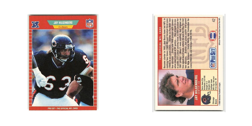 Jay Hilgenberg 1989 Pro Set #42 Chicago Bears Football Card NM