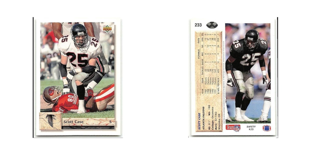 Scott Case 1992 Upper Deck #233 Atlanta Falcons Football Card NM