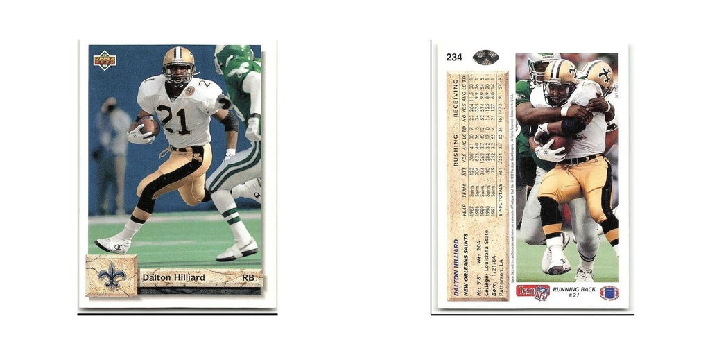 Dalton Hilliard 1992 Upper Deck #234 New Orleans Saints Football Card NM