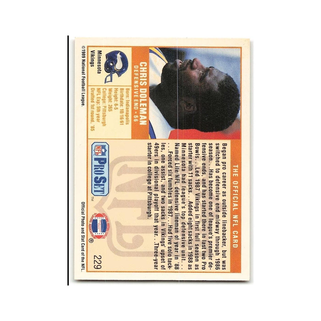 Chris Doleman 1989 Pro Set #229 Minnesota Vikings Football Card NM