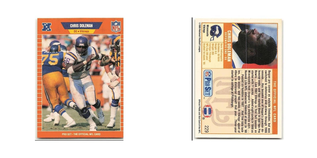 Chris Doleman 1989 Pro Set #229 Minnesota Vikings Football Card NM