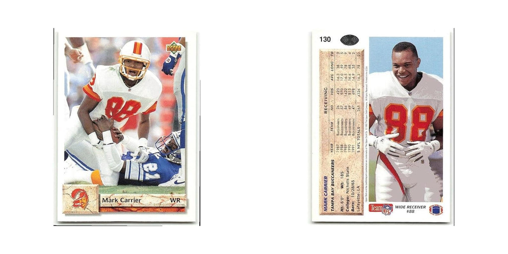 Mark Carrier 1992 Upper Deck #130 Tampa Bay Buccaneers Football Card NM