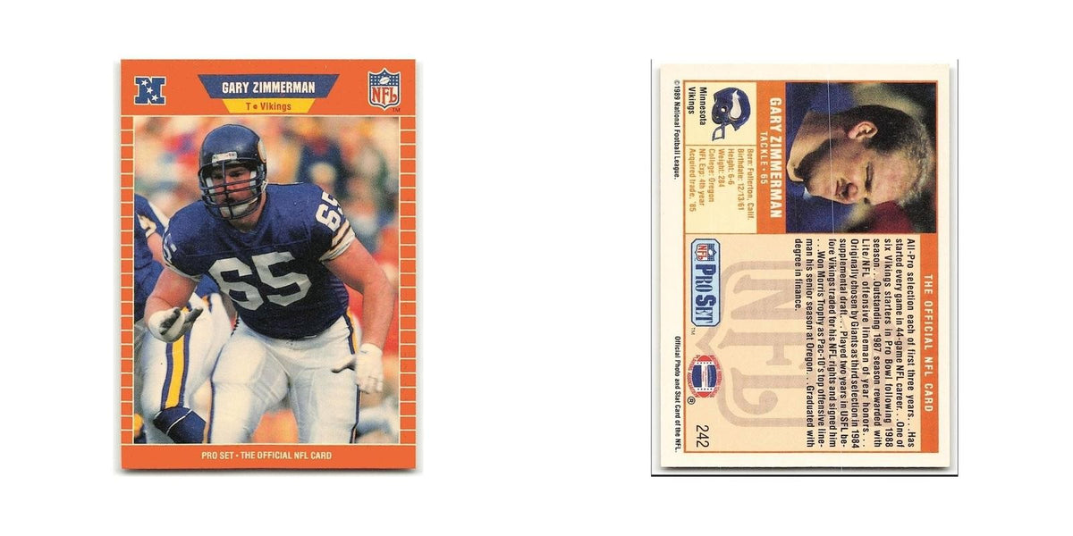 Gary Zimmerman 1989 Pro Set #242 Minnesota Vikings Football Card NM