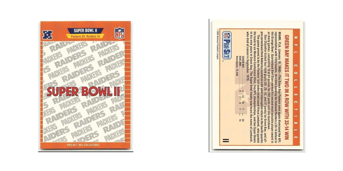 Super Bowl 1989 Pro Set #II Green Bay Packers Football Card NM