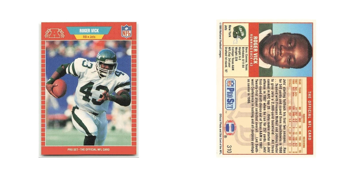 Roger Vick 1989 Pro Set #310 New York Jets Football Card NM
