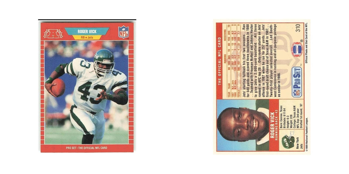 Roger Vick 1989 Pro Set #310 New York Jets Football Card NM