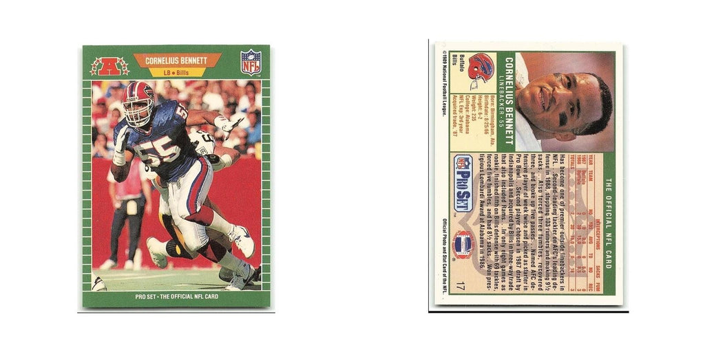 Cornelius Bennett 1989 Pro Set #17 Buffalo Bills Football Card NM