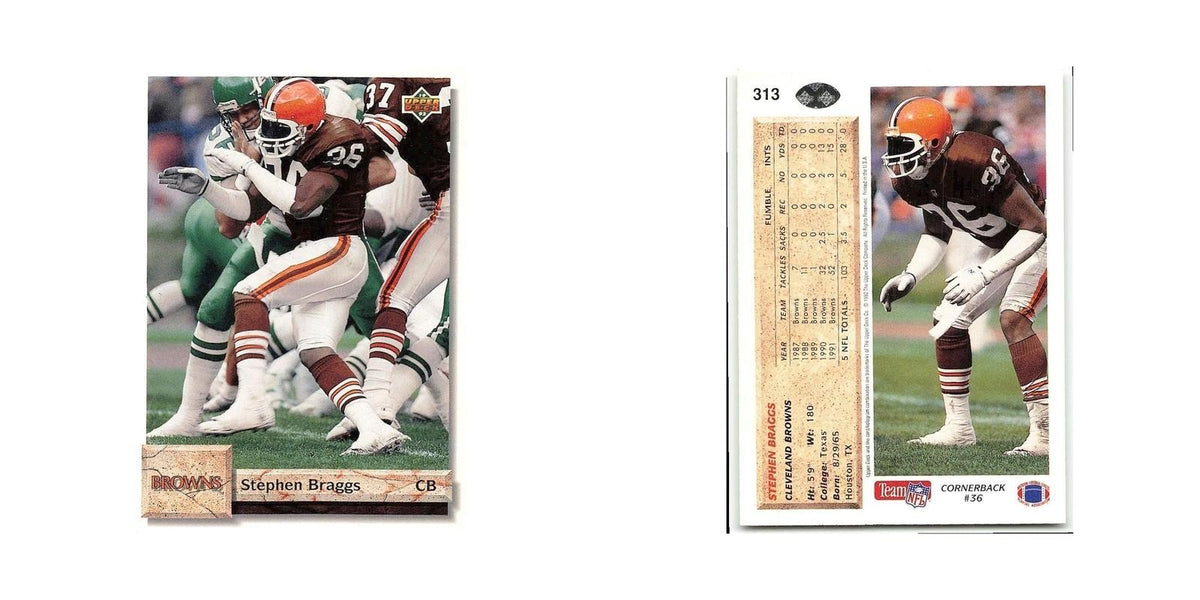 Stephen Braggs 1992 Upper Deck #313 Cleveland Browns Football Card NM