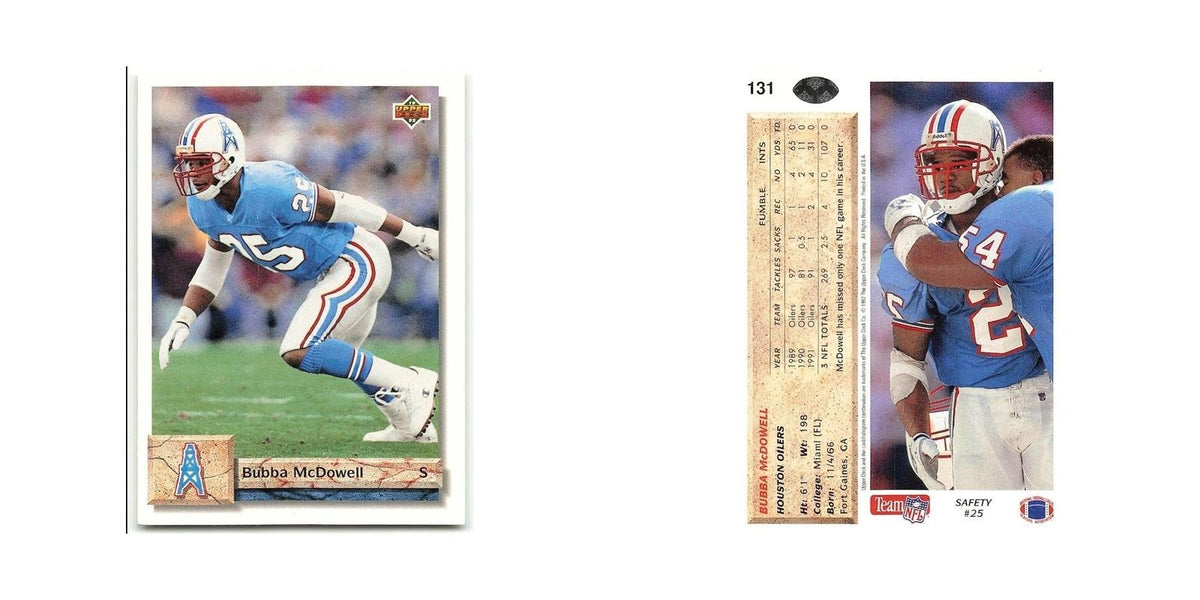 Bubba McDowell 1992 Upper Deck #131 Houston Oilers Football Card NM
