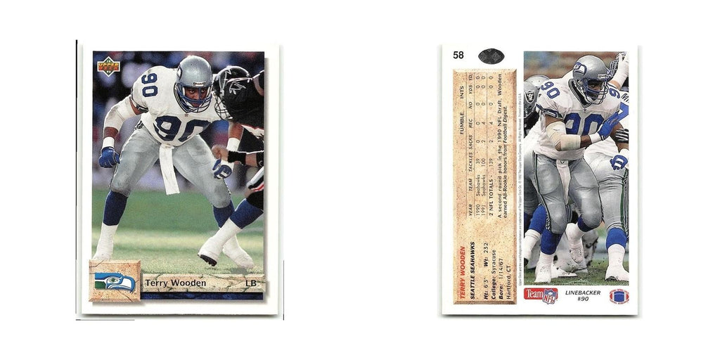 Terry Wooden 1992 Upper Deck #58 Seattle Seahawks Football Card NM