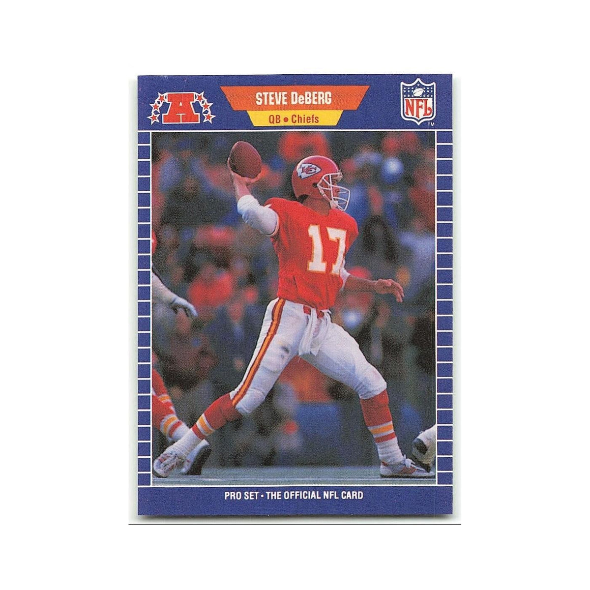 Steve DeBerg 1989 Pro Set #172 Kansas City Chiefs Football Card NM
