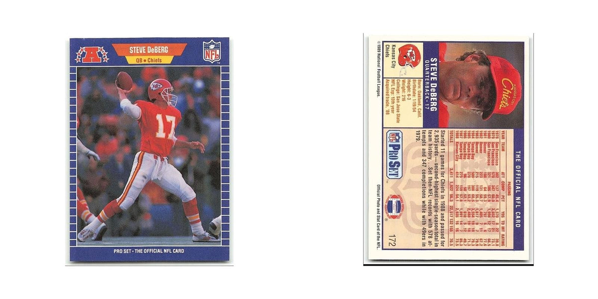 Steve DeBerg 1989 Pro Set #172 Kansas City Chiefs Football Card NM