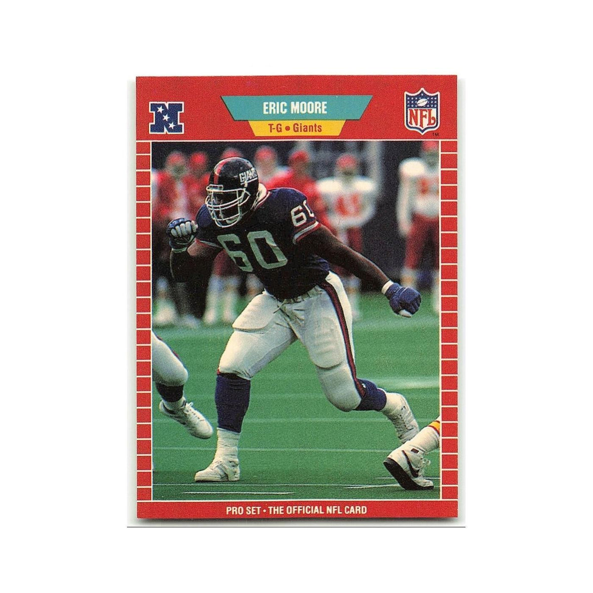Eric Moore Rookie 1989 Pro Set #279 New York Giants Football Card NM