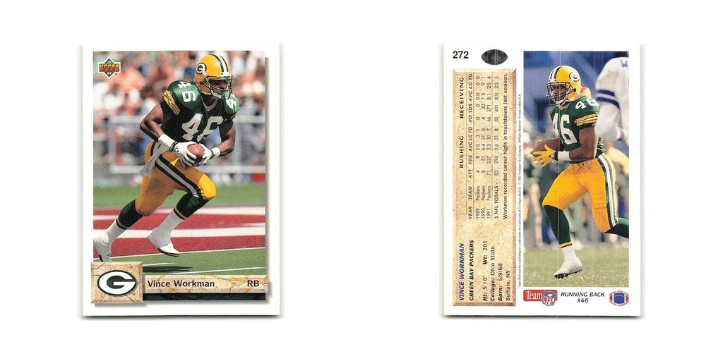 Vince Workman 1992 Upper Deck #272 Green Bay Packers Football Card NM