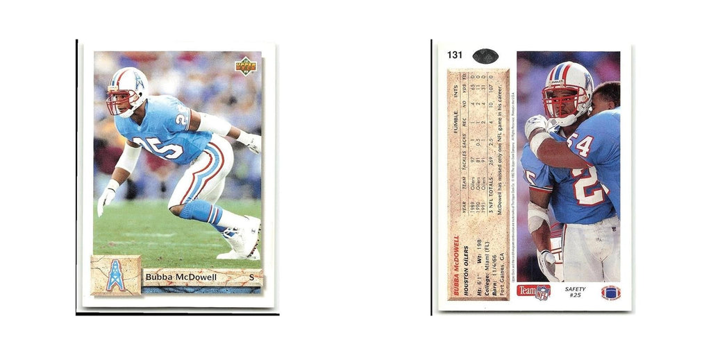 Bubba McDowell 1992 Upper Deck #131 Houston Oilers Football Card NM