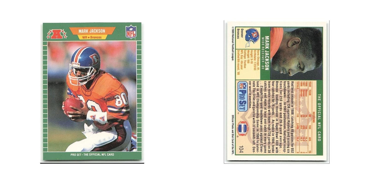 Mark Jackson 1989 Pro Set #104 Denver Broncos Football Card NM