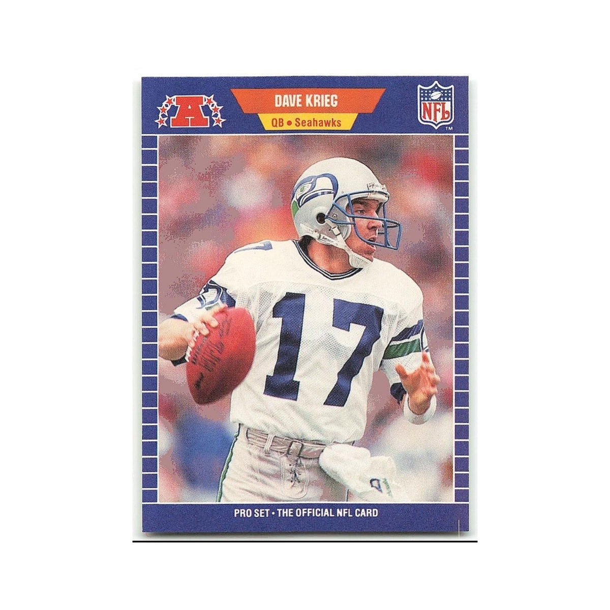 Dave Krieg 1989 Pro Set #395 Seattle Seahawks Football Card NM